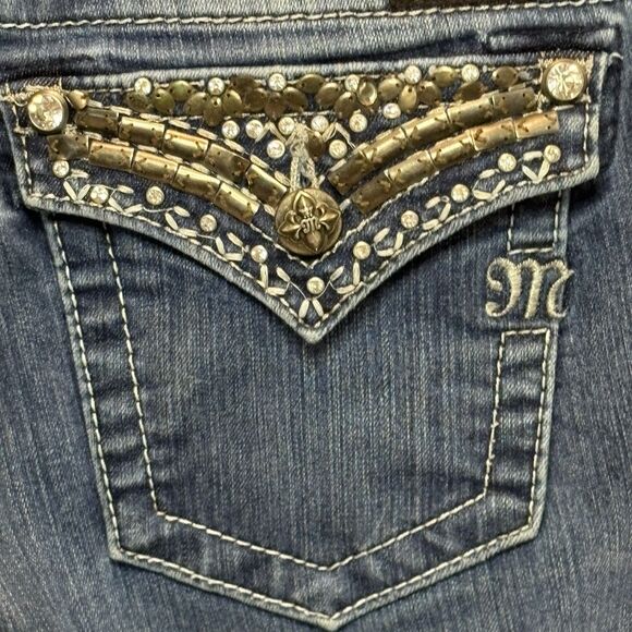 Miss Me Jeans JP5489B2 Boot Cut Distressed Size 29 Color DK131 Y2K Embroidered - Picture 7 of 12